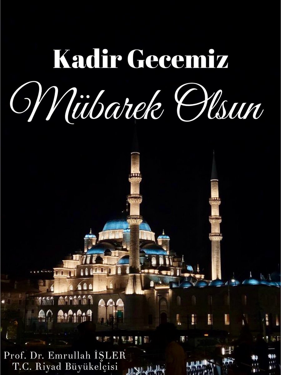 Başı rahmet, ortası mağfiret, sonu cehennem azabından kurtuluş olan Ramazan-ı Şerif’i idrak edip, #KadirGecesi'ne kavuşmanın mutluluğunu yaşıyoruz. Bin aydan hayırlı olan bu mübarek gecenin, İslam alemine; sağlık, huzur ve bereket getirmesini Cenab-ı Allah'tan niyaz ediyorum.