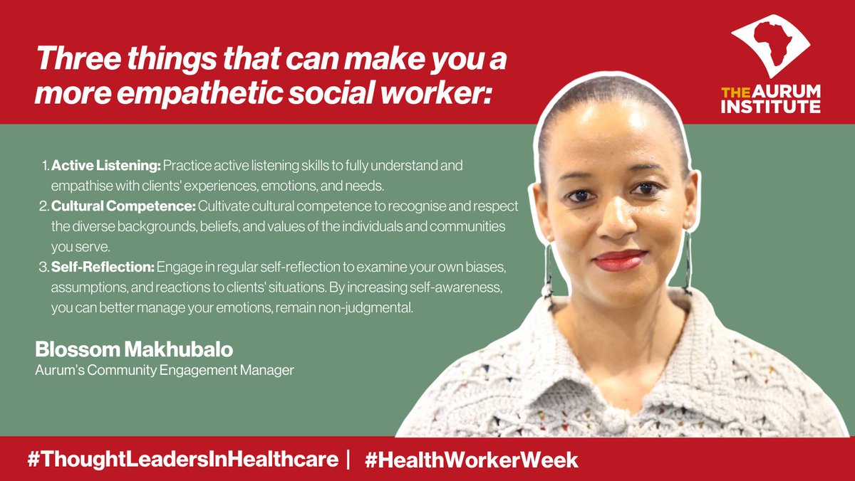 Acknowledging the dedication of health workers globally this #HealthWorkerWeek, we spotlight community engagement and social workers, such as Blossom Makhubalo, Aurum’s Community Engagement Manager.

Blossom shares insights on connecting and supporting communities 🌍💙