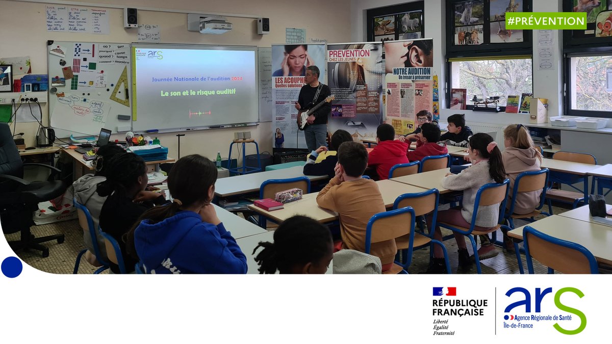 #Audition | La délégation des Yvelines de l’ARS IDF a organisé, du 25 au 29 mars, des actions de sensibilisation aux risques auditifs dans des établissements scolaires dont des établissements accueillant des enfants en situation de handicap. + d’infos 👉 shorturl.at/aevz1