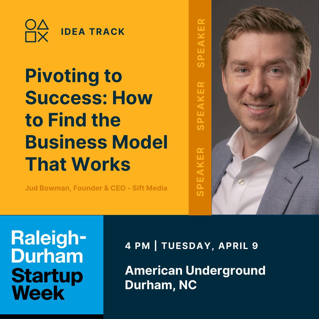 Uncover how Jud Bowman approaches & tests different business models for his companies to uncover the most profitable way to sell his products and services.

Register today for free: raleighdurhamstartupweek.com

#rdsw2024 #yalltech