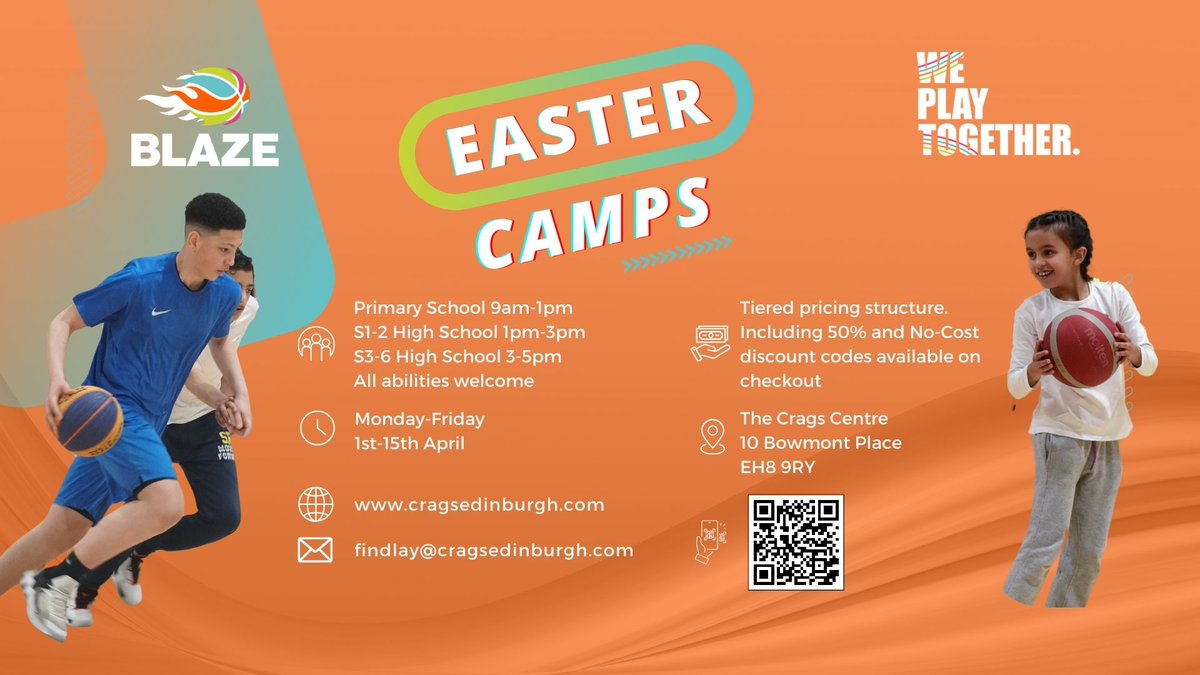 🗣️ 1st week of our Easter Basketball Camps received rave reviews, and Week 2 is just around the corner! 🎉

🔥 Fun: 4.5/5
🤝 Coach Friendliness: 4.7/5
🤝 Trustworthy Atmosphere: 4.3/5
🤗 Coach Support: 4.5/5
🌟 Be Yourself: 4.3/5
🏢 Belonging: 4/5

the-crags-centre.classforkids.io/camps