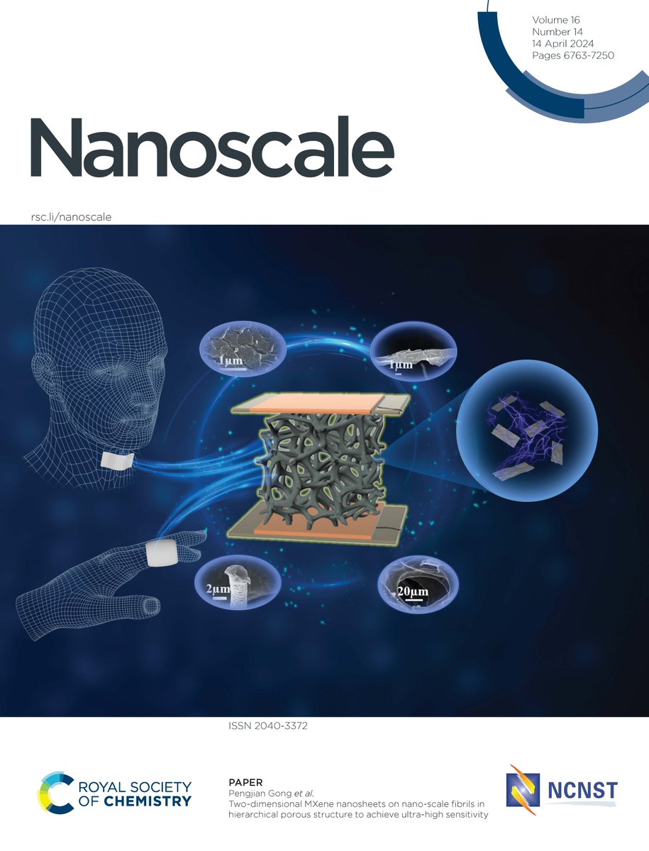 ICYMI! Pengjian Gong et al report two-dimensional MXene nanosheets on nanoscale fibrils in a hierarchical porous structure to achieve ultra-high sensitivity! Find out more in their article featured on the cover of Nanoscale 👇 pubs.rsc.org/en/content/art…