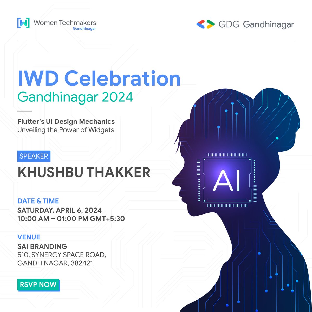 🚀 Flutter UI Design Workshop with Khushbu Thakker! 🎨✨ 🗓️ April 6, 2024 | ⏰ 10 AM-1 PM | 📍 SAI Branding, Gandhinagar Unlock the power of widgets and transform your UI skills! Don't miss out. #Flutter #UIDesign #TechTalk #WomenInTech #Gandhinagar