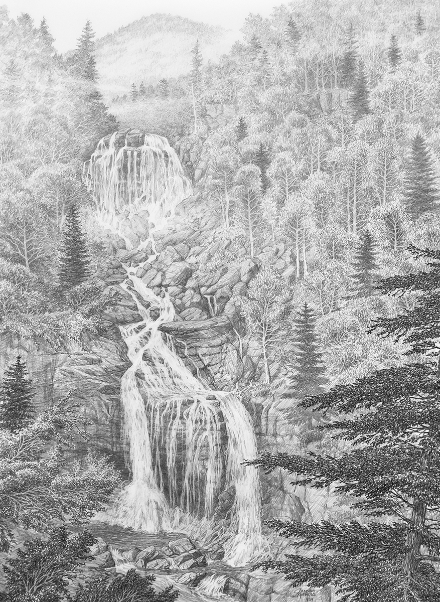📍 Whitewater Falls, North Carolina This is the 75th scene in my #AmericanLandscapeProject series. I initially planned to complete 50 sketches of my favorite American landscapes but I realized I just couldn't stop at 50! 𖧥⁠ 𖧥⁠ 𖧥⁠ @NFsNCarolina @ncforestservice #VisitNC