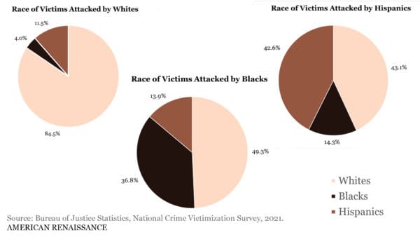 Siyah birinin beyaz birine saldırma olasılığı, beyaz birinin siyah birine saldırma olasılığından 35 kat daha fazla. Ama medyada asıl sorun beyazların siyahlara uyguladığı şiddet şeklinde lanse ediliyor...