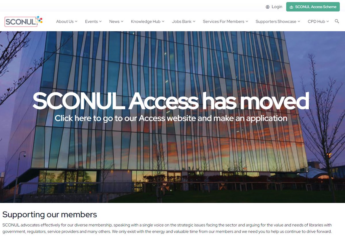 Delighted to see that the new @SCONUL website is live, and with a very familiar library taking centre stage... sconul.ac.uk