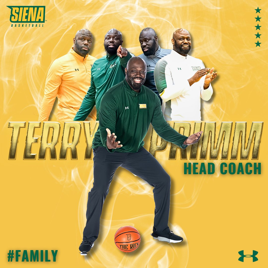 We had our guy all along... Excited to announce the promotion of @SienaCoachPrimm to be the 🔟th head coach of @Siena_WBB‼️ 📰 t.ly/RzBtD #MarchOn x #SienaSaints x #Family x #MAACHoops