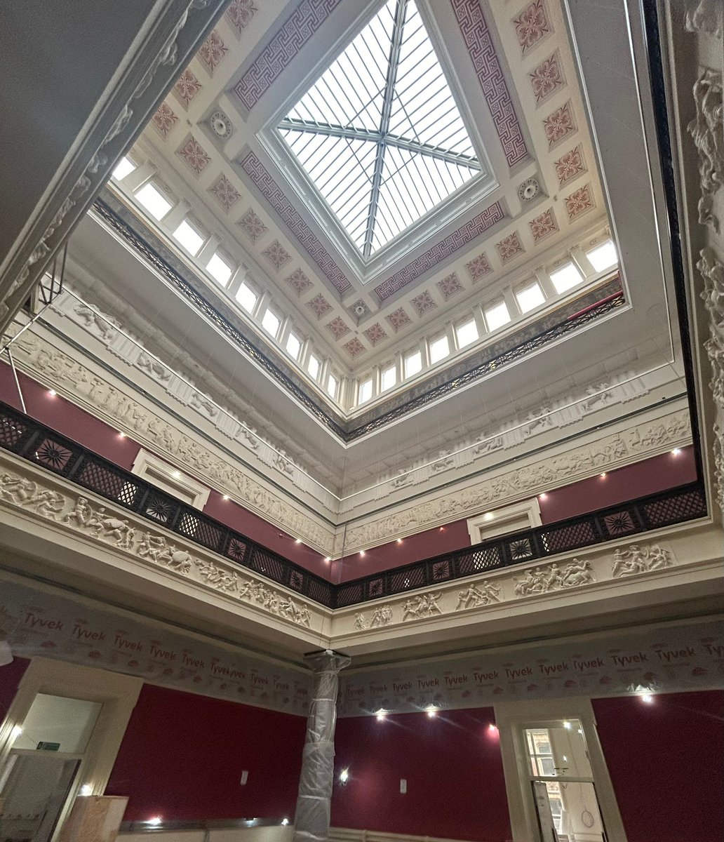 🌟Exciting #HarrisYourPlace update! 

The scaffolding has finally come down from The Harris, offering a glimpse of the stunning ceilings and balconies as restoration work continues. 🏛️ 

@HeritageFundUK @ace_national #TownsFund #MuseumTwitter