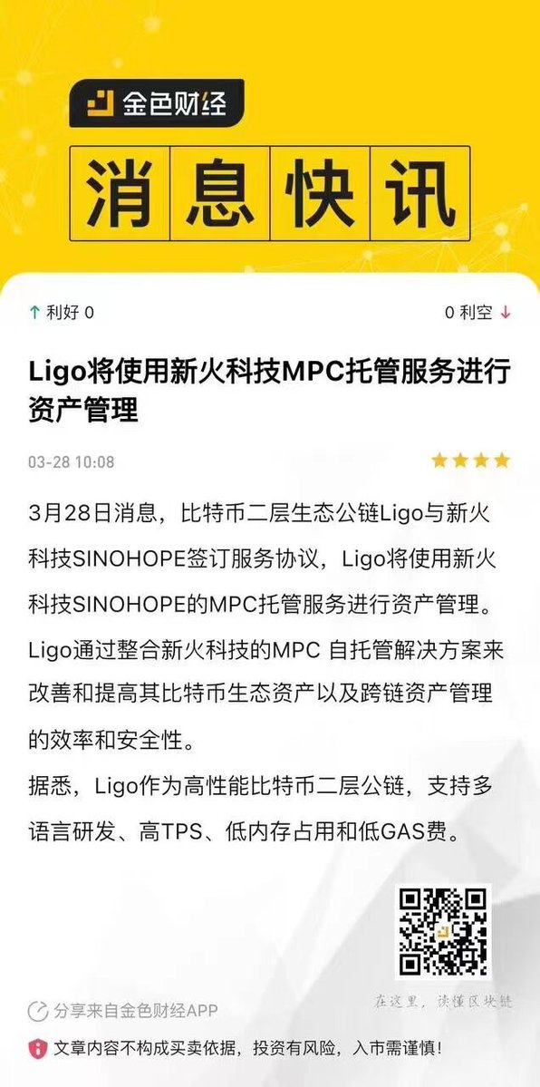 brc20_ligo's tweet photo. 金色财经新闻
$ligo 和新火科技强强联手打造比特币生态 https://t.co/DoY0PVb0gi