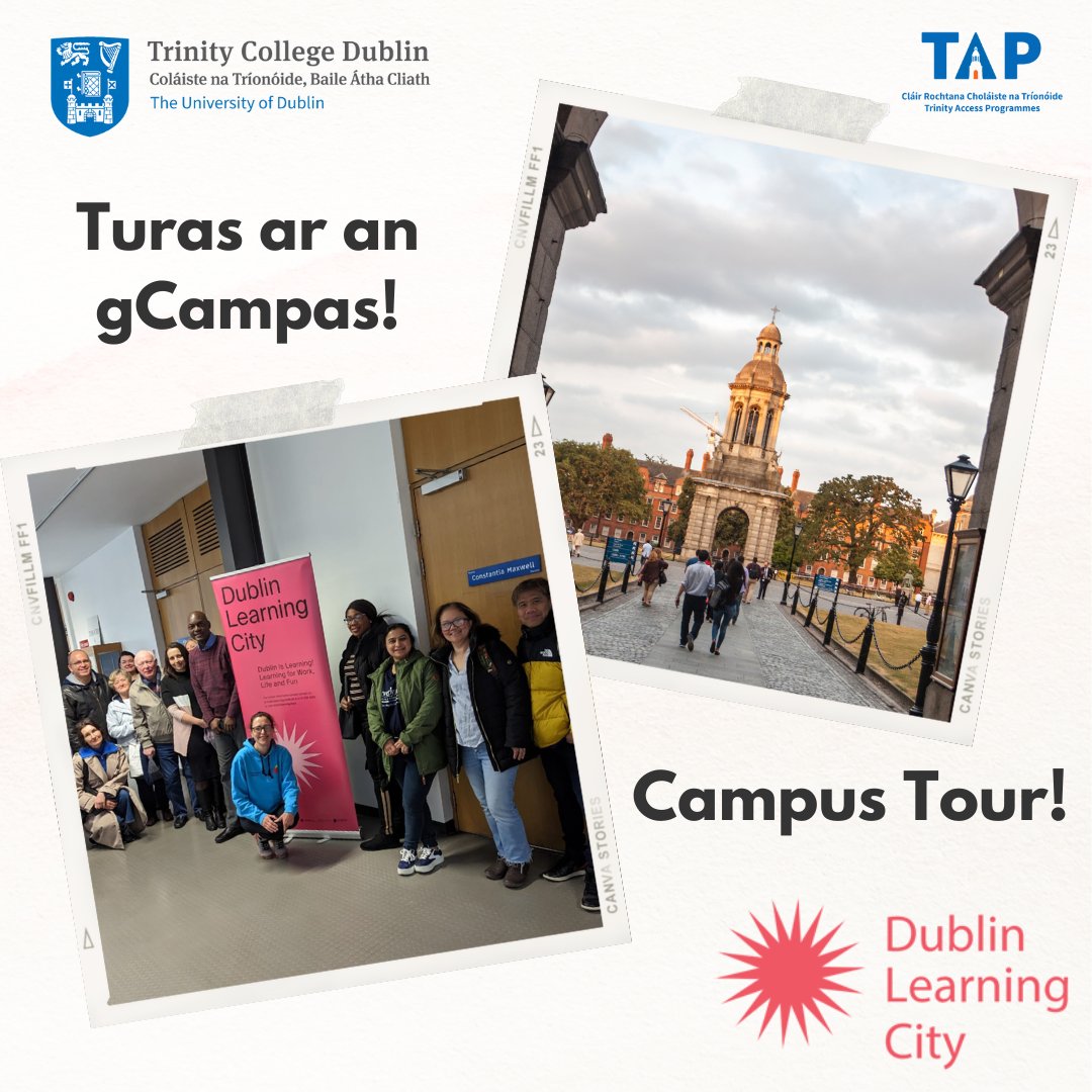 Great events in @tcddublin happening during @DubLearningCity Festival! ✨

Community Learning Fair 16/04 2-4pm: 
bit.ly/49ayeYh ☕️

Free Campus Tour 17/04 3:30pm:
bit.ly/3vDH6Ig 🚶

#DLCFestival2024 #FéileCFBÁC2024 #AdultEd