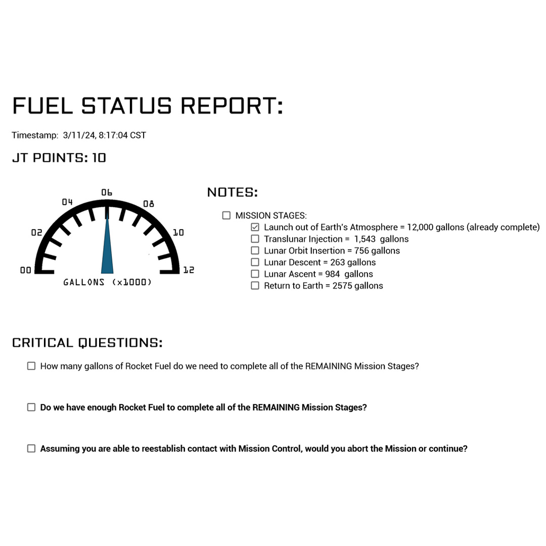 AA_NW_Austin's tweet image. Will we make it back to Earth?? Put your answers down below!  #AppliedKnowledge #AANWA #WillWeMakeIt #NotYourMommasWordProblem