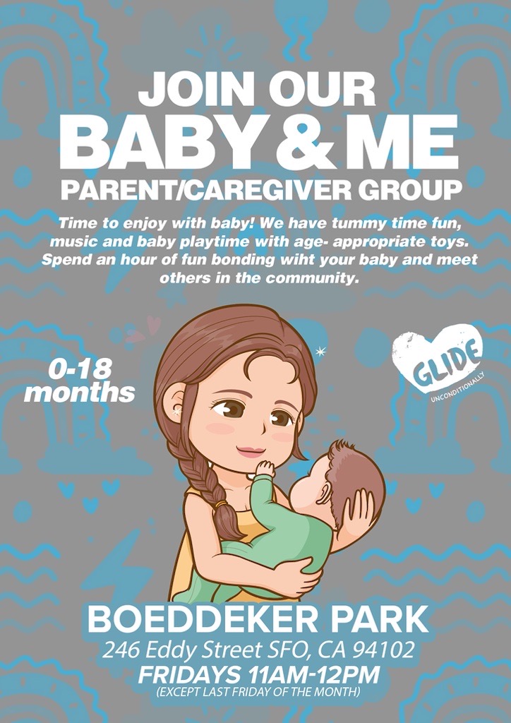 👶🎵 Calling all parents & caregivers to Boeddeker Park, SF, Fridays (except last of the month) 11AM-PM! Enjoy tummy time, music, & toys with our tight-knit community. No signup needed, just swing by! #GlideUnconditionally #GlideCommunity 🍼👩‍👧‍👦