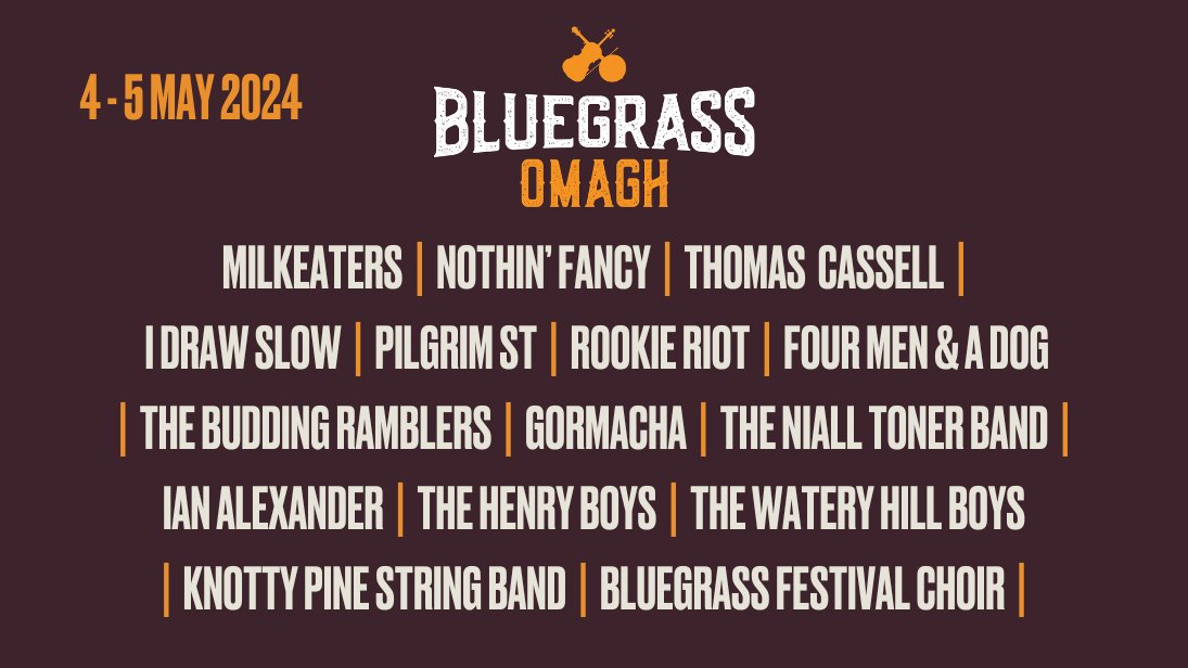 Only 1 month to go until Bluegrass Omagh 2024 and we've added more fantastic artists to our line-up! ⚡️ Catch Four Men & A Dog, The Budding Ramblers, Niall Toner Band and The Knotty Pine String Band playing across the weekend at the Folk Park! Book here→ulsteramericanfolkpark.org/bluegrass-omag…