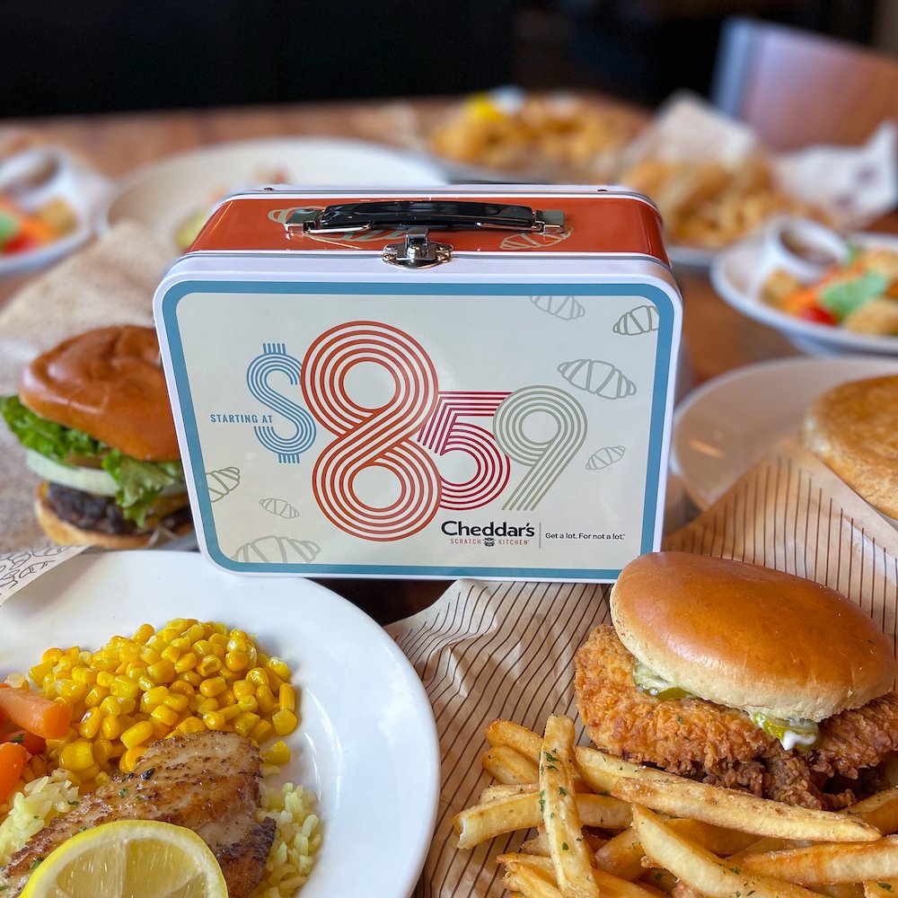 Brown baggin' lunch today? Why, when you can get great meals that start at just $8.59? If you had one of these lunch boxes, which Cheddar's meal would you fill it with?