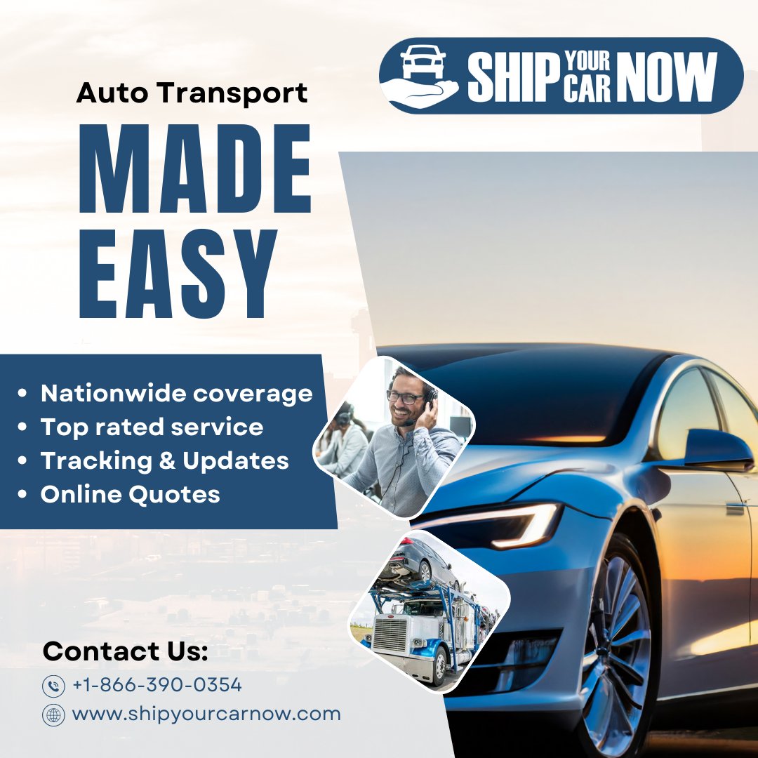 Looking for a hassle-free way to transport your vehicle? 🚗✨ At ShipYourCarNow, we've streamlined the auto transport process to make it as easy as 1-2-3!

Visit: shipyourcarnow.com

#AutoTransport #VehicleShipping #EasyCarShipping #ShipYourCarNow #HassleFreeMoving