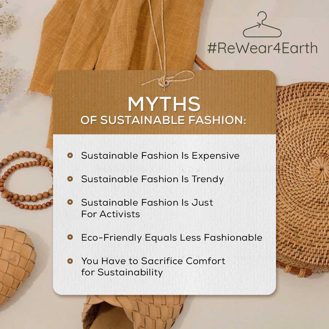 Debunking misconceptions about eco-conscious choices.
Choosing clothing made from sustainable materials allows you to stay cool and stylish while reducing your environmental footprint during the summer months.

#ReWear4Earth #Myths #SustainableFashion #SustainableChoices