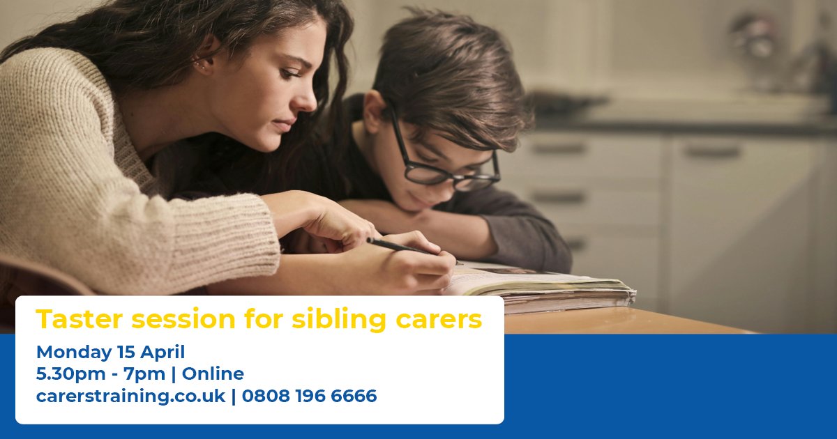 Do you care for your sibling? Join this new workshop on Monday 15 April from 5:.30pm – 7:.30pm and meet other sibling carers, share your experiences, and find out more about how VOCAL can support you: ow.ly/EgB850R1imq