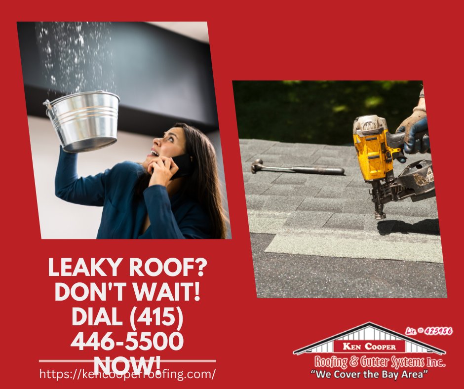 🌧️ Leaky Roof? Don't Wait! 🌧️
A small leak can lead to big problems. Act fast to protect your home.
🔧 Ken Cooper Roofing offers quick and reliable repair services.
📞 Dial (415) 446-5500 NOW for a FREE Roofing inspection!
#RoofRepair #LeakSolution #KenCooperRoofing