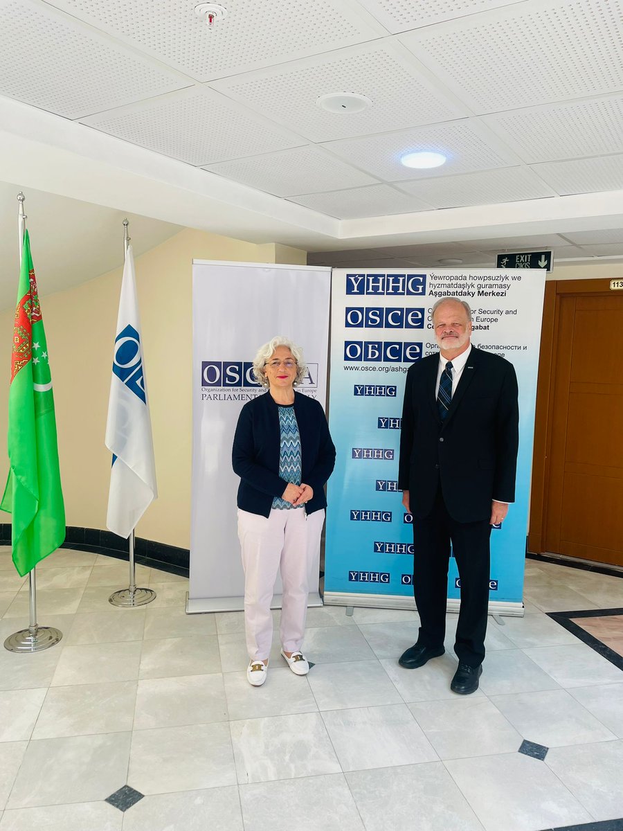 In Ashgabat today, Special Rep.@Farah_Karimi held meetings w/ Deputy MFA Myahri Bashinova, Head of @UNRCCA @kahaimnadze, and Head of @OSCE Centre in Ashgabat @Amb_MacGregor. Discussed regional concerns and security challenges, exploring avenues for collaboration and support.