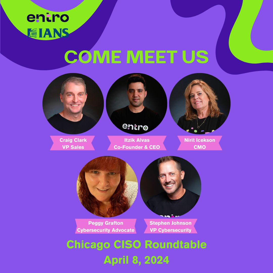 Heading to @IANS_Security in Chicago next week? Entro's team will be there  to talk about, you guessed it, Non-human identities and secrets security   

See you there!

#IANS #SecretsManagement #SecretsSecurity