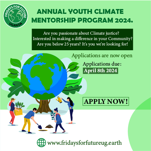 🥳Great news! We've extended the deadline for our youth mentorship training application to April 8th! 🌟 If You're under 25 & passionate about Climate justice, this is your chance to make a difference in your community. Apply now! 👇 forms.gle/gdHwVYpsjS7WxX…