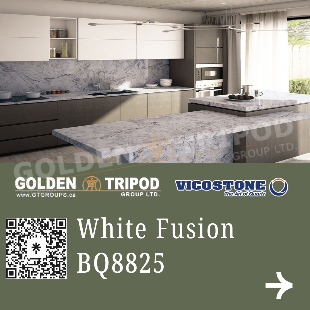 GoldenTripod's tweet image. Discover the essence of luxury with Vicostone's BQ8825 White Fusion quartz stone, where elegance meets durability.  Golden Tripod: 121 Granton Dr Unit #24 Richmond Hill ON L4B3N4 Phone: 905-889-2659 #Vicostone #QuartzCountertops #LuxuryInteriors #ElegantDesigns