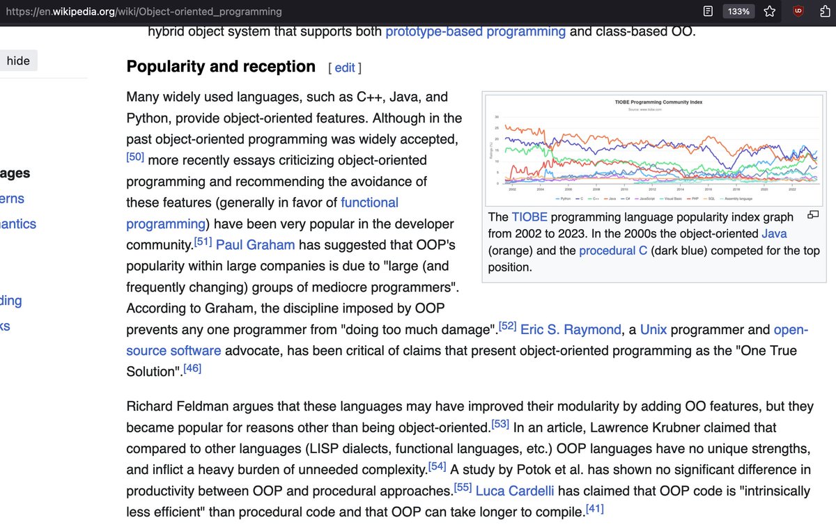 TIL someone quoted me in the Wikipedia article about Object-Oriented programming.