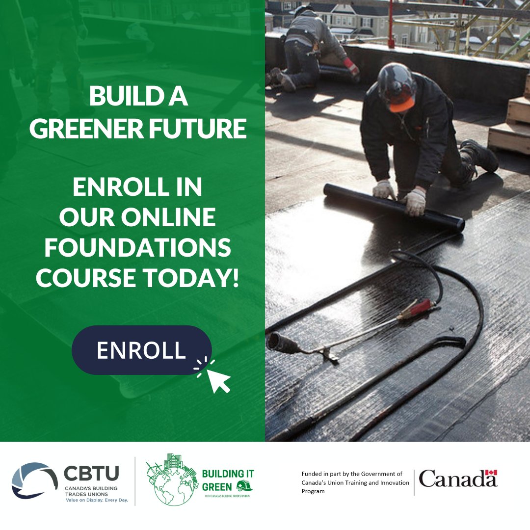 Explore how the Building It Green program is bridging climate literacy in the construction trades for apprentices, journeypersons & trainers. Enroll in our Foundations course to begin your climate-focused training! tinyurl.com/yck7e636 @skillplan_ca @SRDC_SRSA #cirt