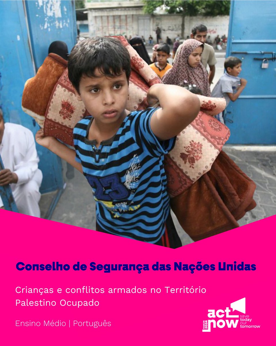 famunfacamp's tweet photo. 💣 Did you know that, today, approximately 468 million children are living in conflict zones?
📰Today, we will present FAMUN 2024 United Nations Security Council topic: Children and armed conflicti in the Occupied Palestinian Territory. Are you excited to know more about it? https://t.co/L3iNVwTDbl