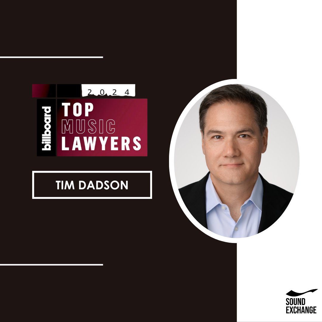 We are excited to share that our General Counsel Tim Dadson has been recognized on the prestigious @Billboard‘s 2024 Top Music Lawyers list! Congratulations, Tim 👏 Read more: billboard.com/pro/billboard-…