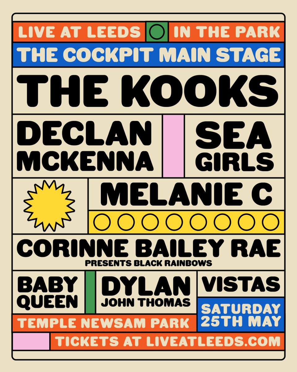 THE COCKPIT MAIN STAGE RETURNS Headlined by @thekooksmusic & back to back sets from @DeclanMcKenna, @SeaGirls, @MelanieCmusic, @CorinneBRae, @babyqueen, @DylanJohnThoma5 & @vistasmusic! See you there🙌 Secure your tickets for the ultimate all-dayer at liveatleeds.com