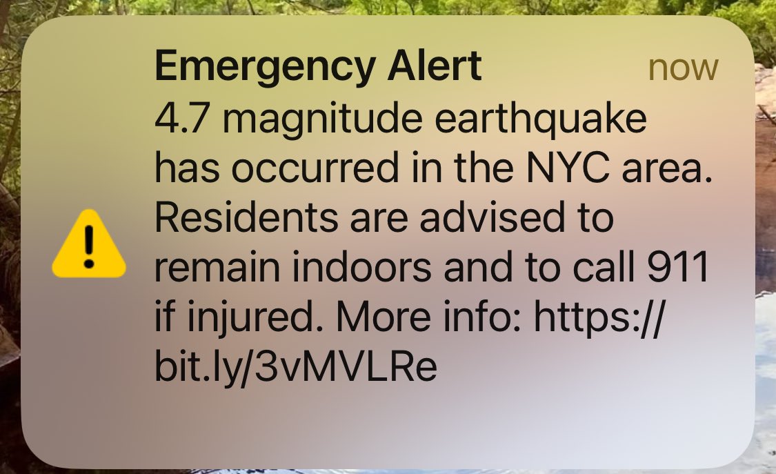 I think that they are a little late with this earthquake alert.
