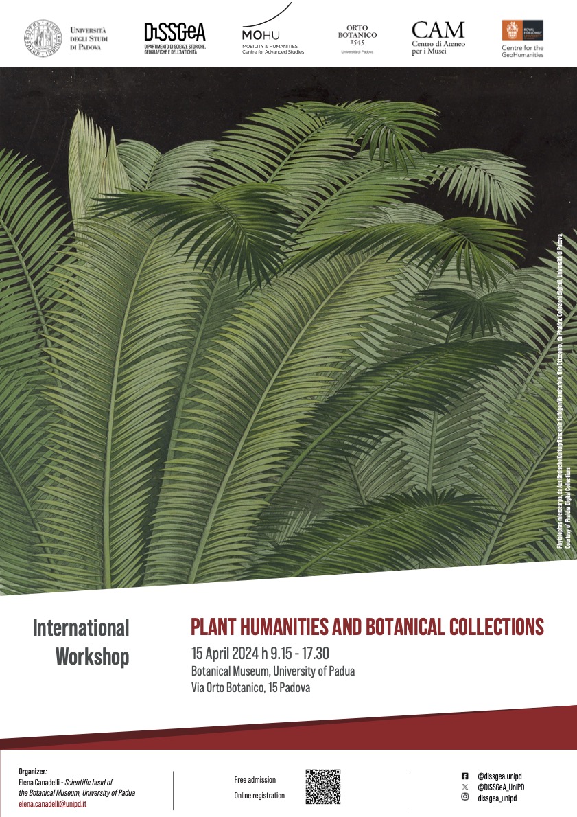 An international workshop focused on the world of plants and humankind, using historical collections as a starting point for interdisciplinary academic research. In collaboration with @ortobotanicopd, @MoHu_Centre, @museiunipd and @RHGeoHumanities. Info: dissgea.unipd.it/plant-humaniti…