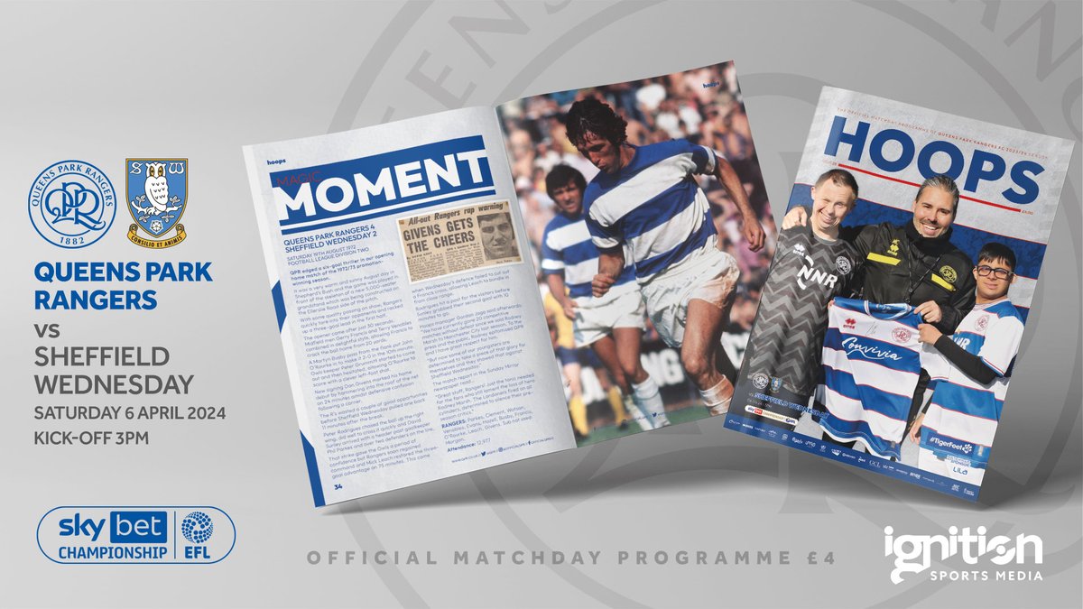 With the inside word from Head Coach Marti Cifuentes, a feature-length update from the Hoops Community and Ian Holloway reminiscing on promotion 20 years on, the latest edition of ‘Hoops’ is jam-packed with exclusive content. ignitionsportsmedia.com/products/queen… @QPR @swfc @EFL