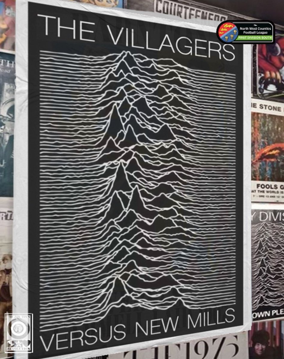 Here's the latest #TheJamTownRevolution @nlprogs For Saturday's @nwcfl Home fixture V's @NewMillsFC
Inspired by the iconic 1979 @joydivision Unknown Pleasures LP @peterhook
#Cheshire #Juve
#UTV #Bianconeri ⚫️⚪️⚽️