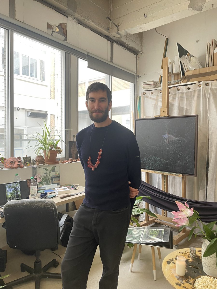 Aujourd’hui, visite d’ateliers à Aubervilliers chez Poush et rencontre avec des artistes. En photo, Bruno Gadenne.