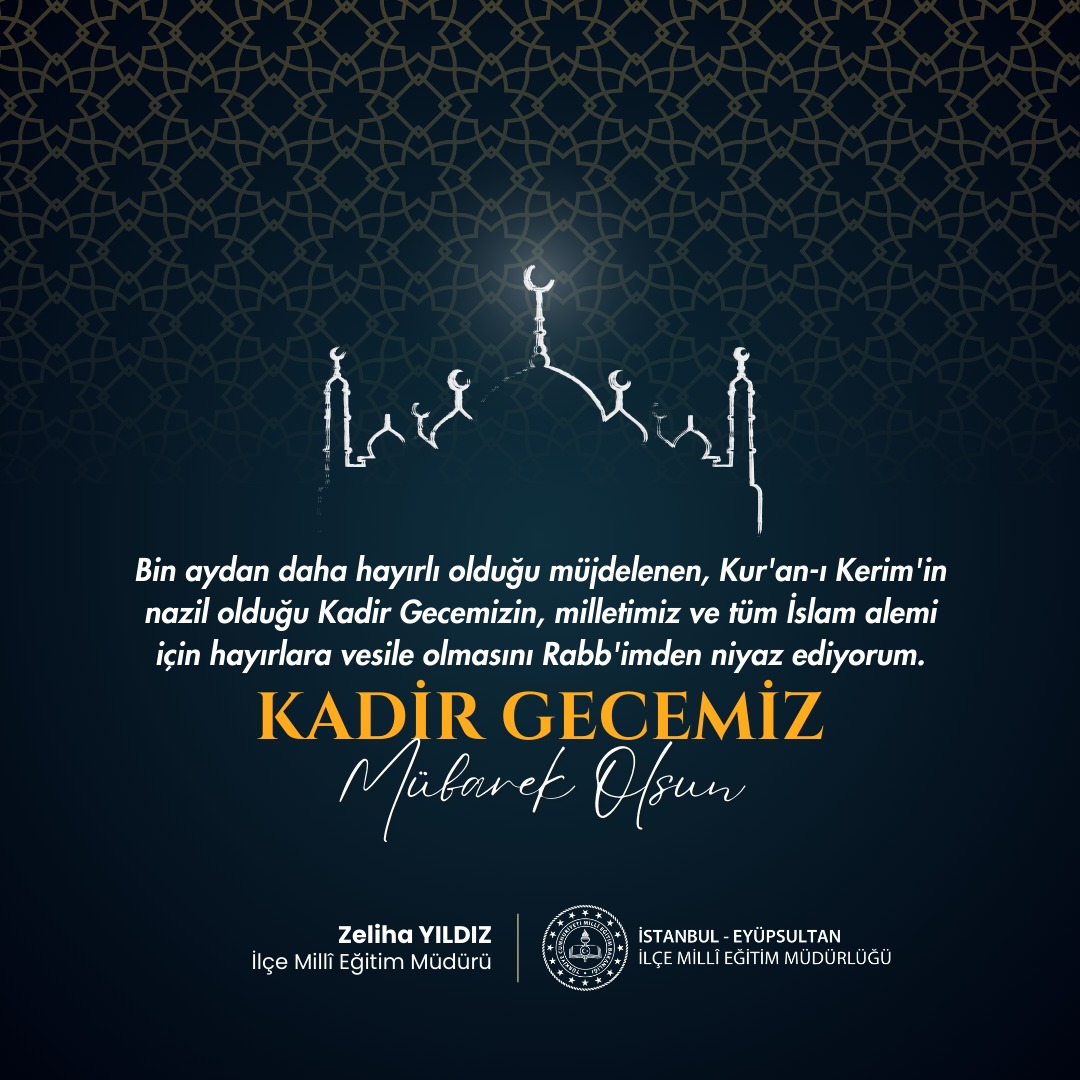 Kadir Gecemizin milletimiz ve tüm İslam alemi için hayırlara vesile olmasını temenni ediyoruz 🌙 @tcmeb @istanbulilmem @MucahitYentur @ZelihaYldz