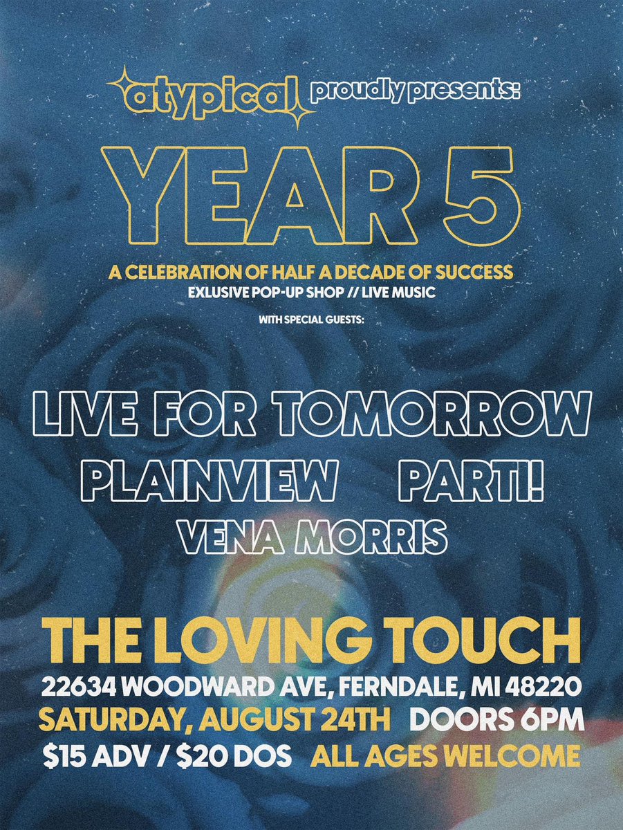PlainView (@plainviewmi) on Twitter photo Insanely excited to announce that we’ll be playing the <a href="/atypicalsupply/">Atypical Supply Co.</a> 5 year anniversary party at <a href="/LTFerndale/">The Loving Touch</a> August 24th! Physical tickets available soon! Insanely excited to announce that we’ll be playing the <a href="/atypicalsupply/">Atypical Supply Co.</a> 5 year anniversary party at <a href="/LTFerndale/">The Loving Touch</a> August 24th! Physical tickets available soon!