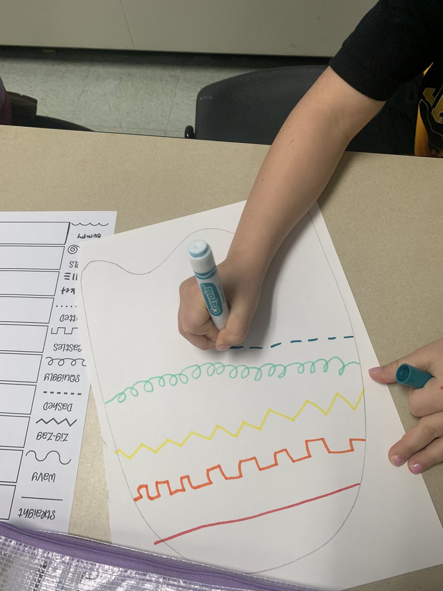 Kindies are line experts! We’re practicing our line styles and color identification on our Pac-Man ghosts! #ilbsd13 #leadlikeajaguar