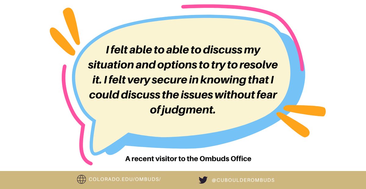 We've been on X for 4 years today! We're celebrating by sharing some feedback by a recent visitor to ombuds. Call 303-492-5077 to schedule an appointment. #FridayFeedback