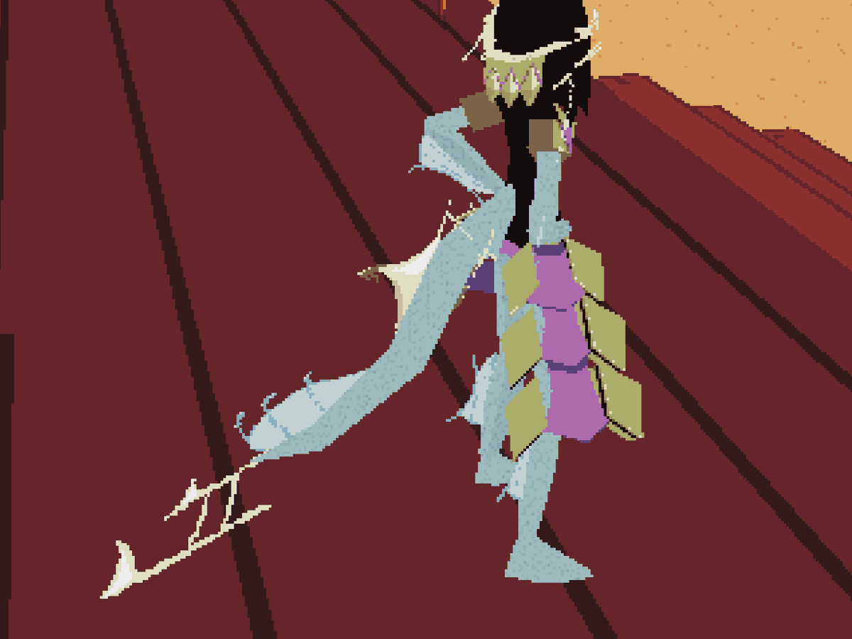 HeartLychee's tweet photo. Her name is Izule and she loves to take things that do not belong to her (the fish at the the stalls in the fish market are not safe.) #LowPoly #3dmodeling #3DModel  #oc https://t.co/tOI6hm0fud