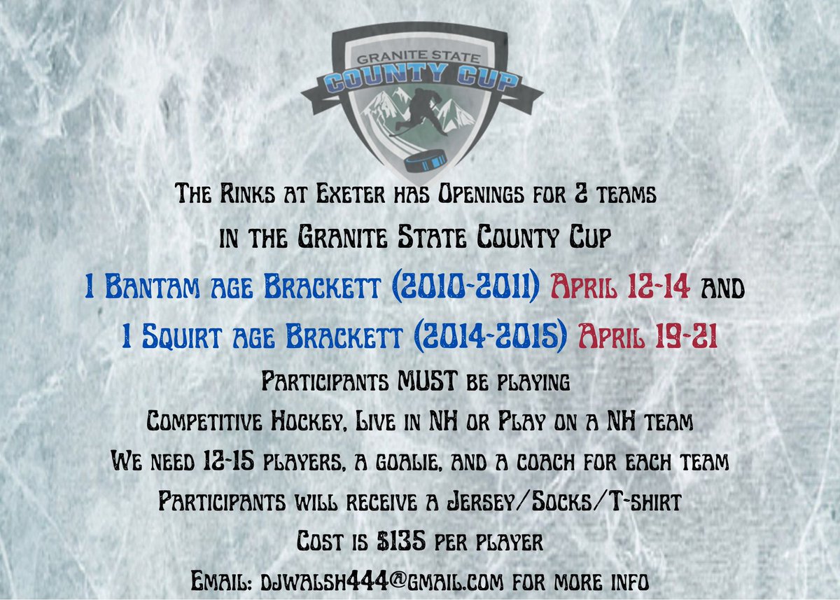 Calling all NH bantam and squirt hockey players! Come represent your county and organization!