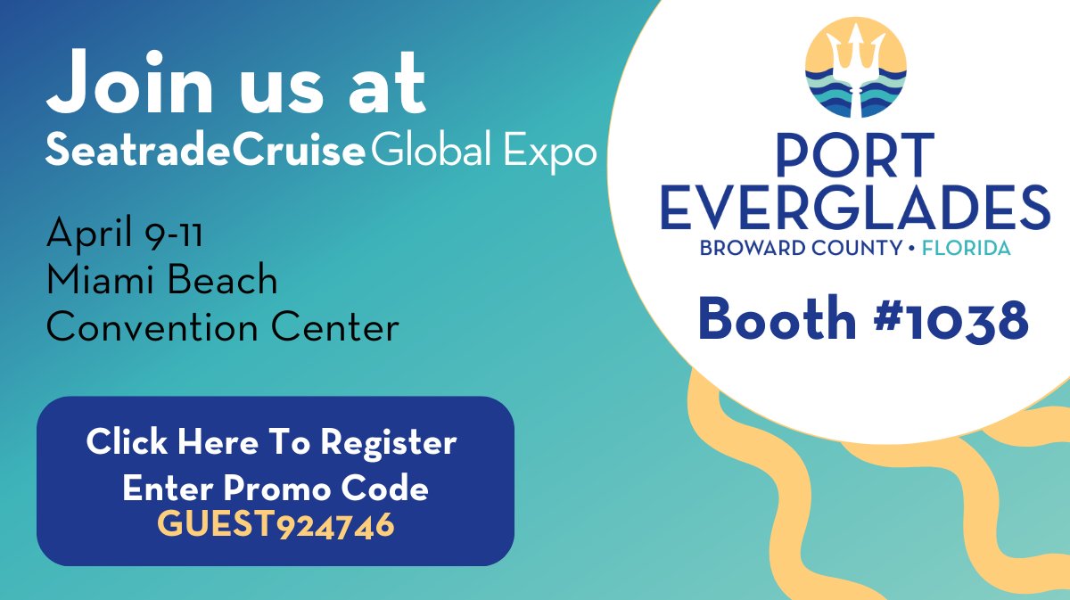 Port Everglades has all you need for smooth sailing. Visit us at @SeatradeCruise Global at Booth #1038 to learn more about how we partner with businesses to provide a world-class cruise experience. #porteverglades #cruise #STCGlobal