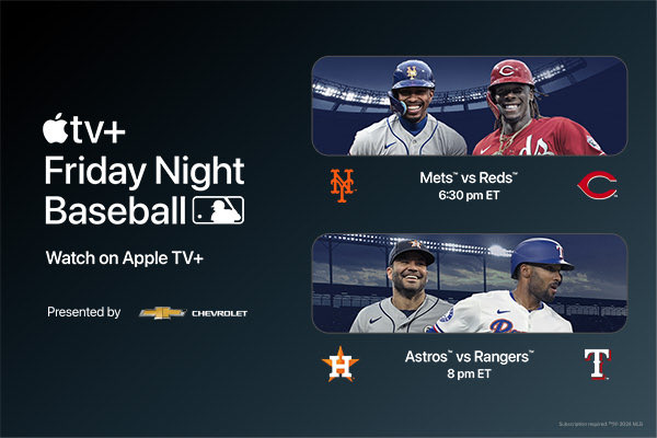 TGIF! I’m back just in time for this 🔥 rivalry as big as Texas! ⁦@astros⁩ and ⁦@Rangers⁩ square off for the first time since that wild ALCS on #FridayNightBaseball on ⁦@AppleTV⁩. Join me ⁦@DTrainMLB⁩ and ⁦@RichWaltz⁩ 7:30p ET