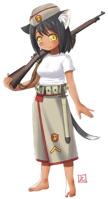 アメリカ海兵予備部隊 第1サモア人大隊。1941年
#マイナー軍装です通して下さい 