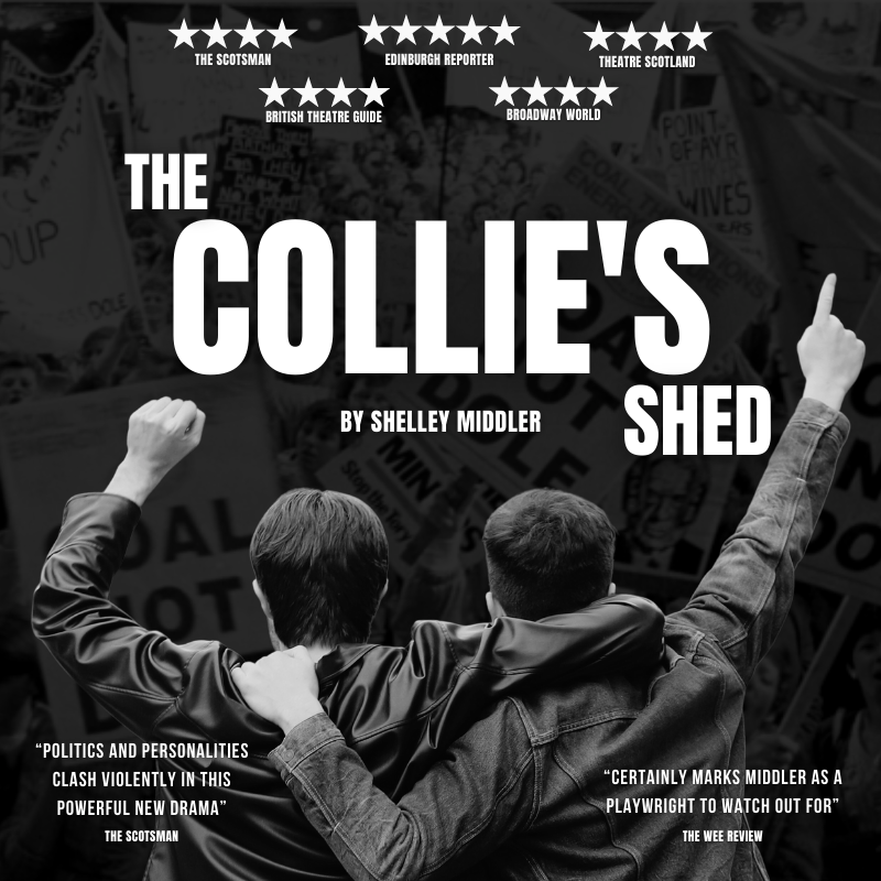 👏The Collie's Shed tours to 4 venues in #EastLothian Set in a Men's Shed the play journeys between past & present. Four retired miners reflect on one unforgettable & violent day of striking at Bilston. #Musselburgh #Haddington #Prestonpans #Tranent 🎟️🎟️ bit.ly/3PPQW0w