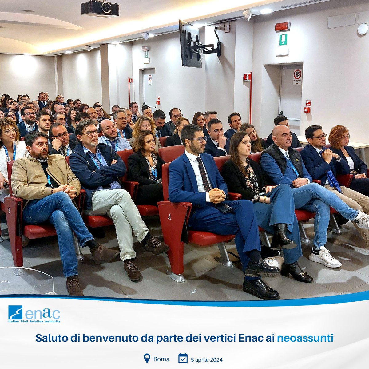 Saluto di benvenuto ai neoassunti #Enac da parte del Presidente Di Palma, DG Quaranta, VDG Nicolai e Dir. Centr. Taormina. Il Presidente: “È un momento importante per l’Enac. Si completa una squadra che ci permetterà di consegnare l’Enac a una nuova generazione di professionisti”