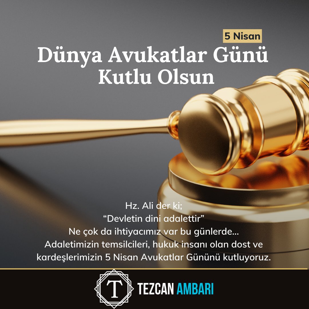 Adaletimizin temsilcileri, hukuk insanı olan dost ve kardeşlerimizin 5 Nisan Avukatlar Gününü kutluyoruz.