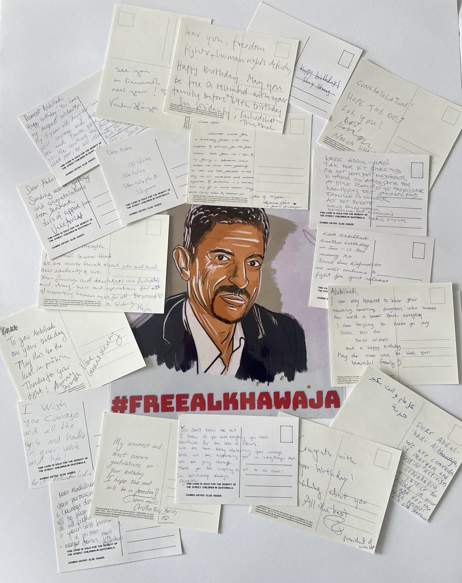 FreeAlKhawaja's tweet photo. Today, on 5 April, it is Abdulhadi Al-Khawaja's 63rd birthday. He has been imprisoned in Bahrain for 13 years because of his work for democracy and human rights. Family, friends, NGOs and politicians were gathered in front of the Danish Parliament today to commemorate Al-Khawaja and send a strong message: We are proud of you, and we will continue to fight for your freedom and the freedom of other prisoners of conscience #FreeAlKhawaja

We want Abdulhadi to celebrate his birthday among family and loved ones. Thank you for everyone who joined us 
@PiaOlsen @martinlidegaard @VibeKlarup @MichelleJFoley @SrenSndergaard3 @trinemach @khoenge @christianfbach @amnestydk @amnesty @FrontLineHRD @ActionAidDK @globaltfokus @NagiebK