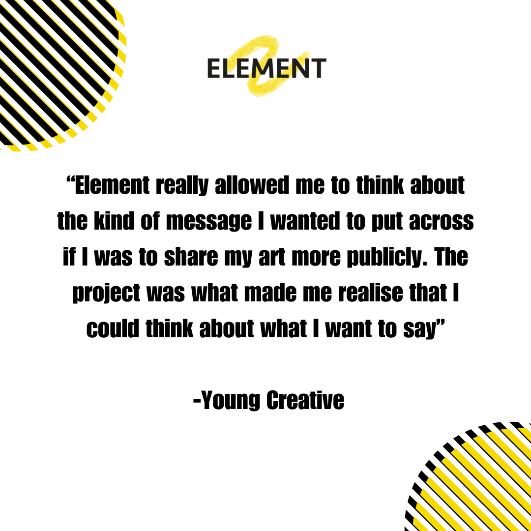 elementproject_'s tweet image. For the next three weeks, we will be sharing quotes from young creatives about their thoughts on participating in an Element project.🎨   Swipe to see their quotes and be sure to stay tuned for the following weeks!💫  #findyourelement